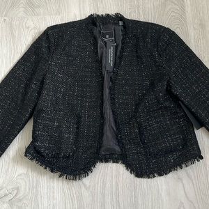 Bagatelle black metallic tweed blazer. Frayed Size XL.  New with tags.
